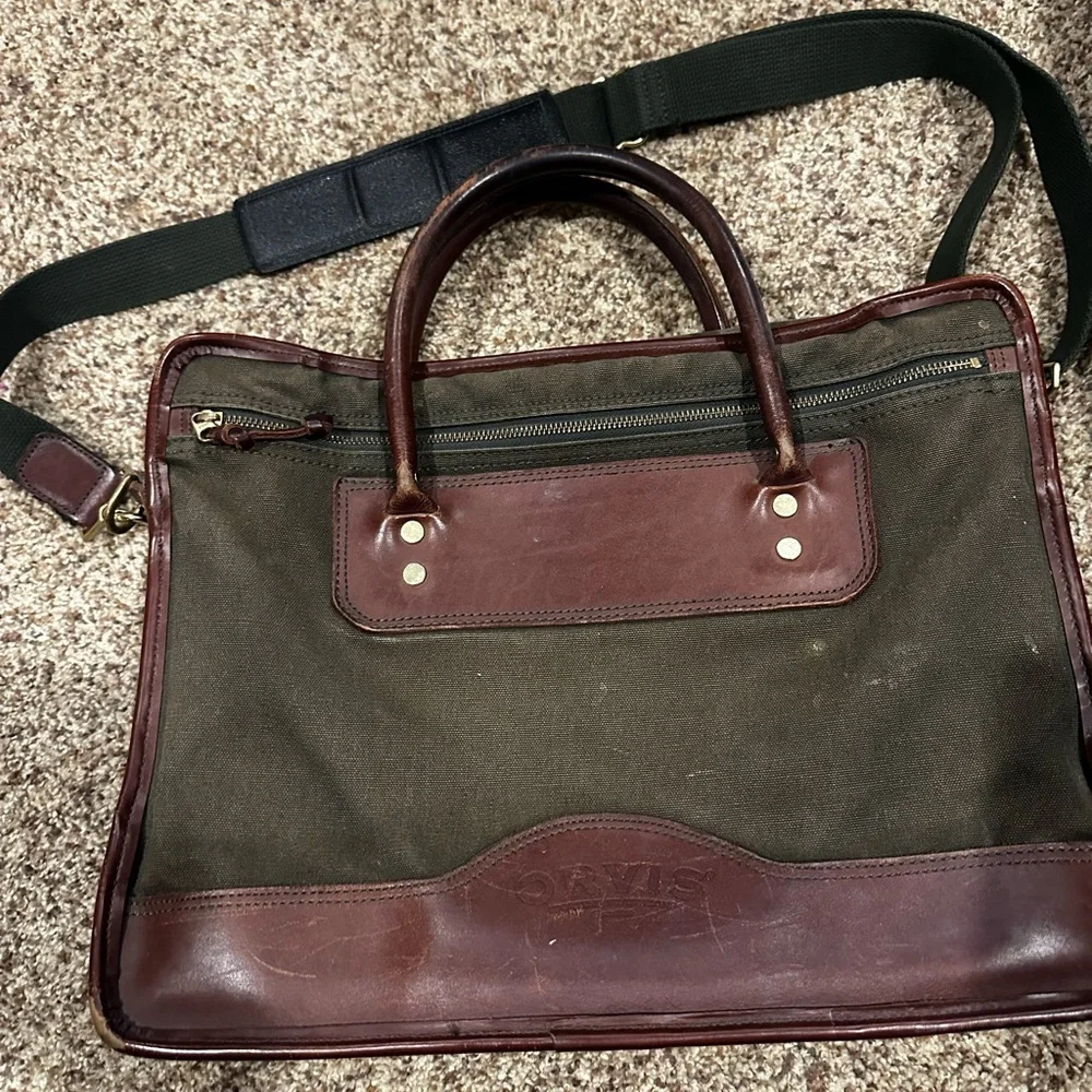 Orvis Brown and Green Battenkill Messenger Bag